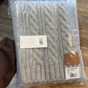 Vince Gray Cable Knit Scarf